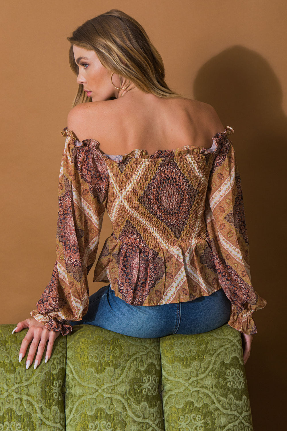 Flying Tomato Boho Rainbow Woven Top