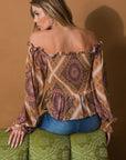 Flying Tomato Boho Rainbow Woven Top