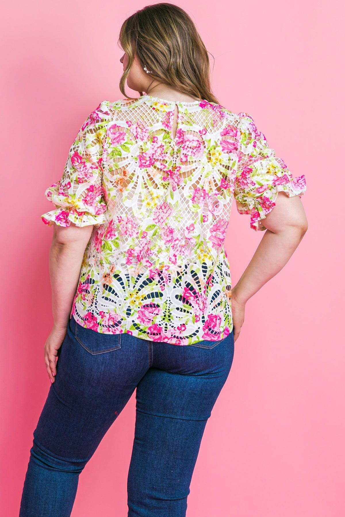 Flying Tomato Bliss Me Floral Woven Lace Top