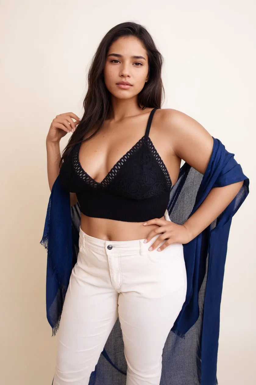 Plus Size Lace Trim Brami