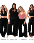 Black Wide Leg Cotton Pants