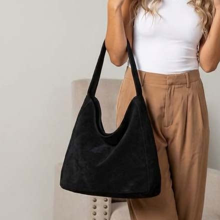 Miranda Oversized Suede Hobo Bag