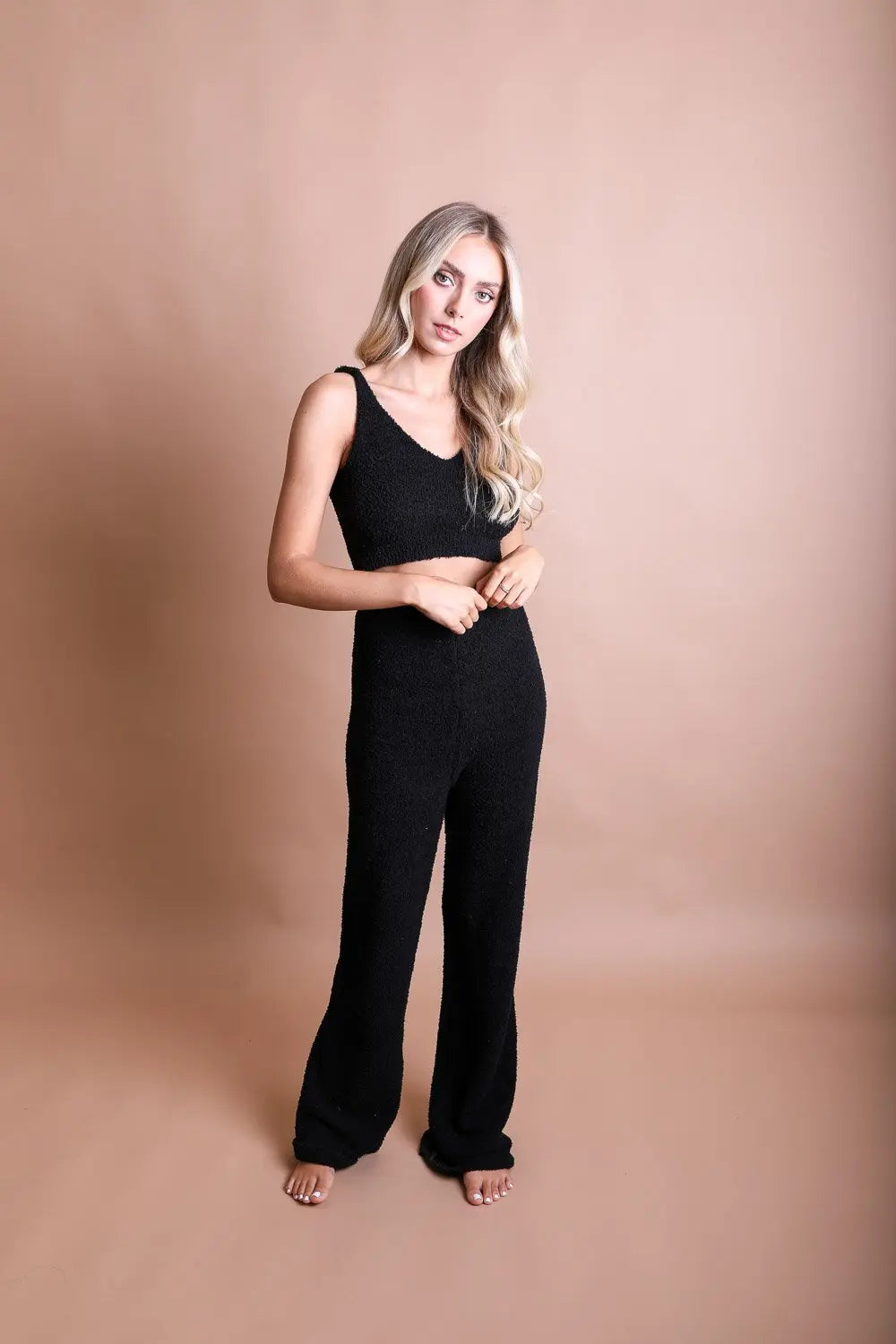 Bouclé Wide Leg Lounge Pants