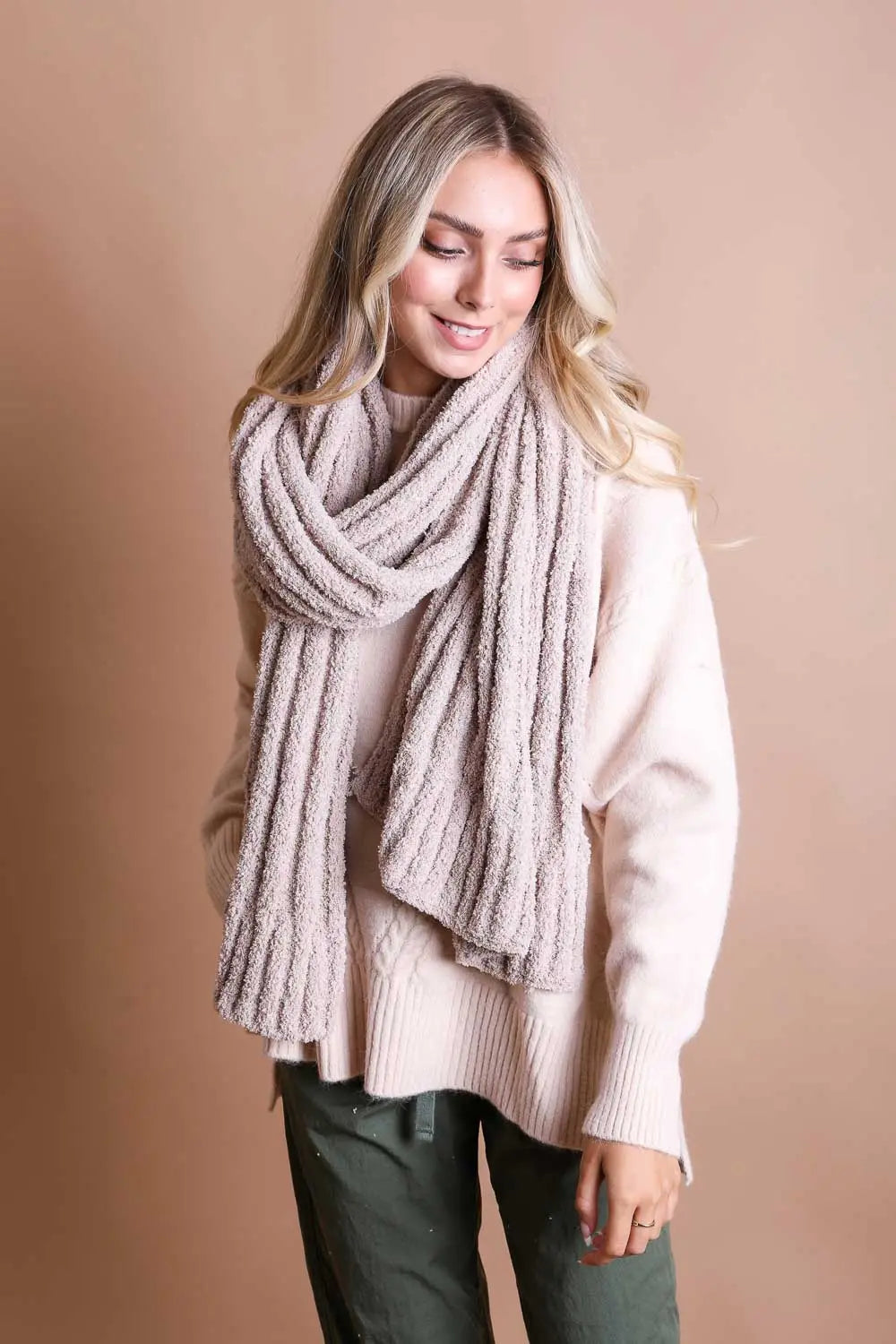 Cozy Bouclé Fringe Scarf