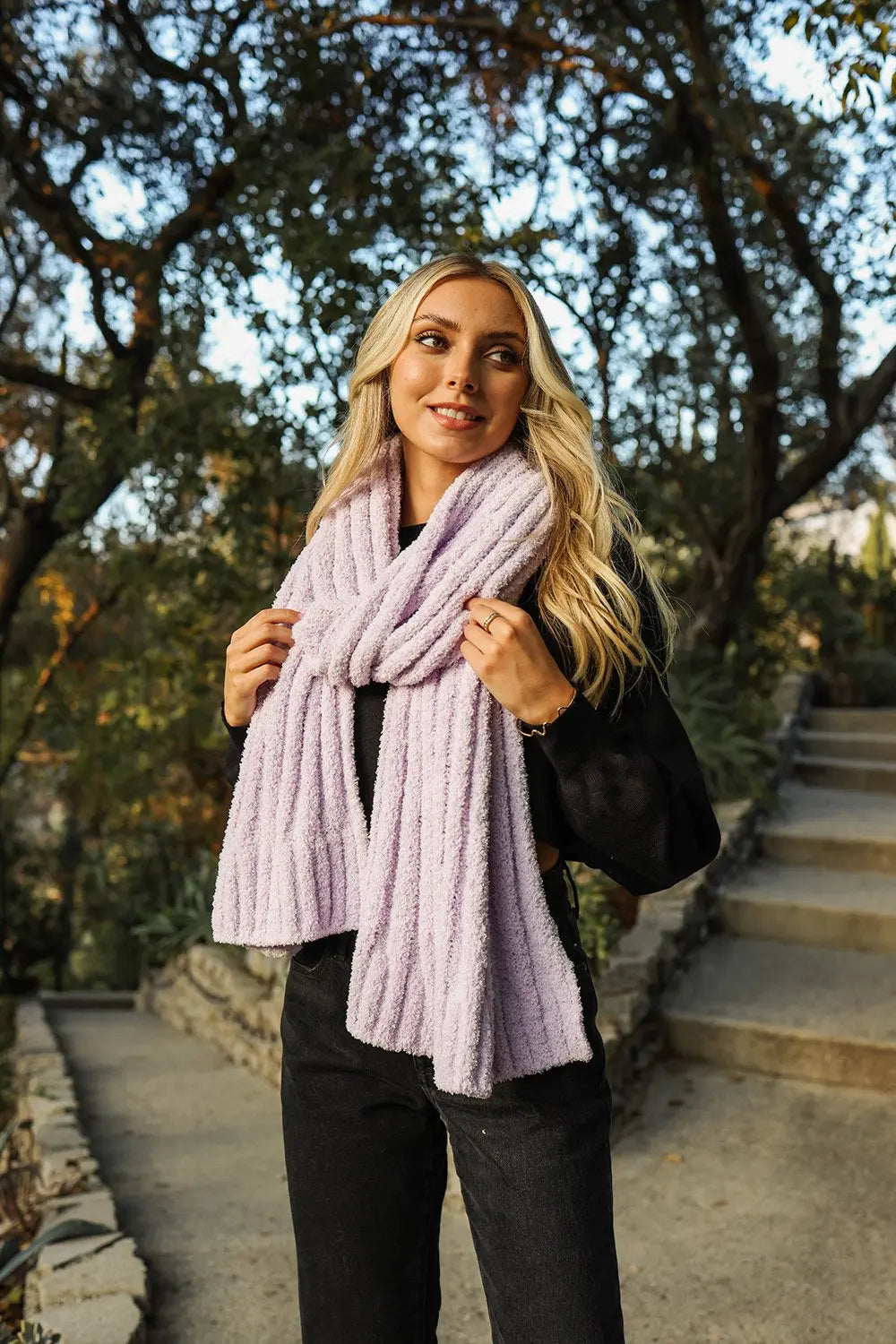 Cozy Bouclé Fringe Scarf