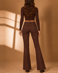 GJG Denim Westwood High-Rise Bootcut Jeans — Chestnut