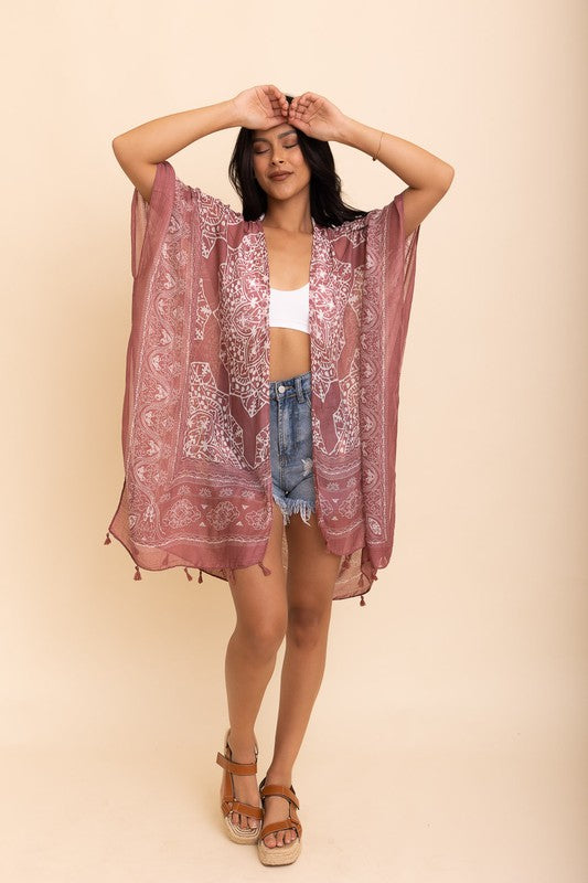 Mandala Tassel Kimono by Leto - Online Only