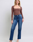 Judy Blue Full Size Side Seam Detail Straight Jeans with Pockets