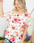 e Luna Allover Floral One Shoulder Top