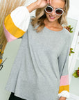 e Luna Solid Colorblock Top