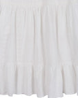 Lilou Embroidered white V neckline tiered dress