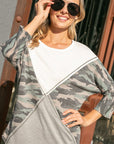 e Luna PLUS Camo Color Block Top