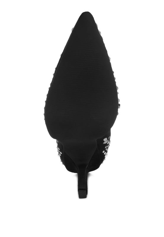 Dunari Diamante Embellished Microfiber Boots