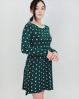 Baby Doll Polka Dot Patterned Sweater Dress