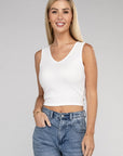 Zenana Ribbed Scoop Neck Cropped Sleeveless Top