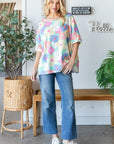 HOPELY Floral Waffle Oversized T-Shirt