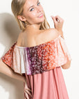 e Luna Ombre Tie Dye Off Shoulder Top