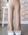 First Love Contrast Ribbed Knit Pants