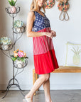 Heimish Full Size US Flag Theme Contrast Tank Dress