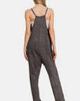 Zenana Washed Spaghetti Straps Overalls with Pockets