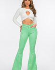 GJG Denim Bell Bottom Jean in Lime