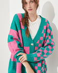 Jade By Jane Checkered Oversized Sweater