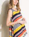 e Luna Multi Stripe Jersey Tank Top