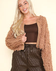 VERY J Shaggy Yarn Knit Zip Up Jacket