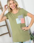 e Luna Color Block 3 Pocket Top