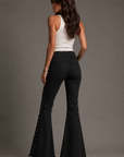 GJG Denim Stevie High Rise Studded Black Flare Jeans