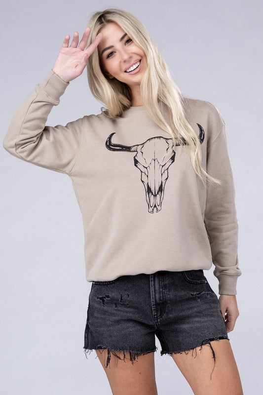 Cow Skull Graphic Sweatshirt