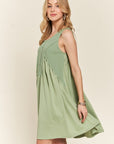 ADORA Decorative Button Sleeveless Babydoll Dress