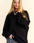 Davi & Dani Round Neck Raglan Sleeve Sweatshirt