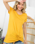 e Luna Solid Twisted Bottom Tunic Top