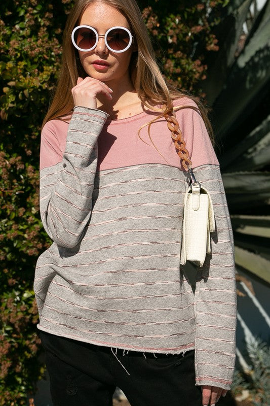 e Luna PLUS Striped Solid Mixed Sweatshirts