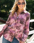 e Luna Plus Tie Dye Button Down Shirts