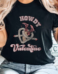 Howdy Valentine Cowboy Boots Graphic Tee