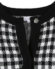 Lilou Black Check Knitted Jacket