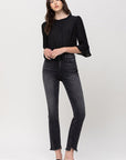 Flying Monkey Dark Wash Straight Cropped Jeans - Online Only