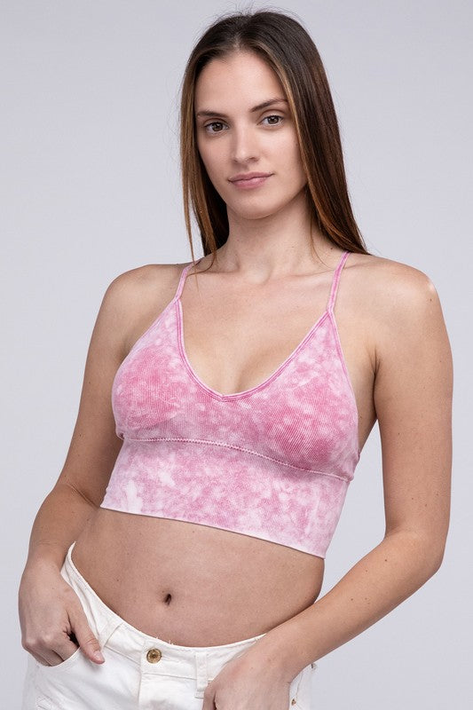 ZENANA Washed Ribbed Bra Padded Tank Top