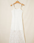 Floral Lace Tie Spaghetti Straps Maxi Dress