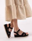 Clever-S Cross Strap Wedge Sandals