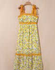 Floral Lace Tied-Strap Empire Waist Maxi Dress
