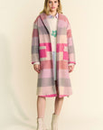 Davi & Dani Tied Color Block Collared Neck Coat