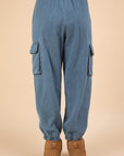 VERY J Washed Drawstring Jogger Cargo Jeans