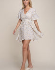 Wrap Bodice Chiffon Floral Dress - Online Only
