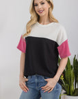 Celeste Full Size Ribbed Color Block T-Shirt