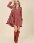 Corduroy Tiered Dress - Online Only