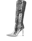 Sitarah Sequin Embellished Stiletto Long Boots