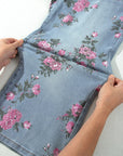 Plus Size Floral Ankle Length Loose Jeans